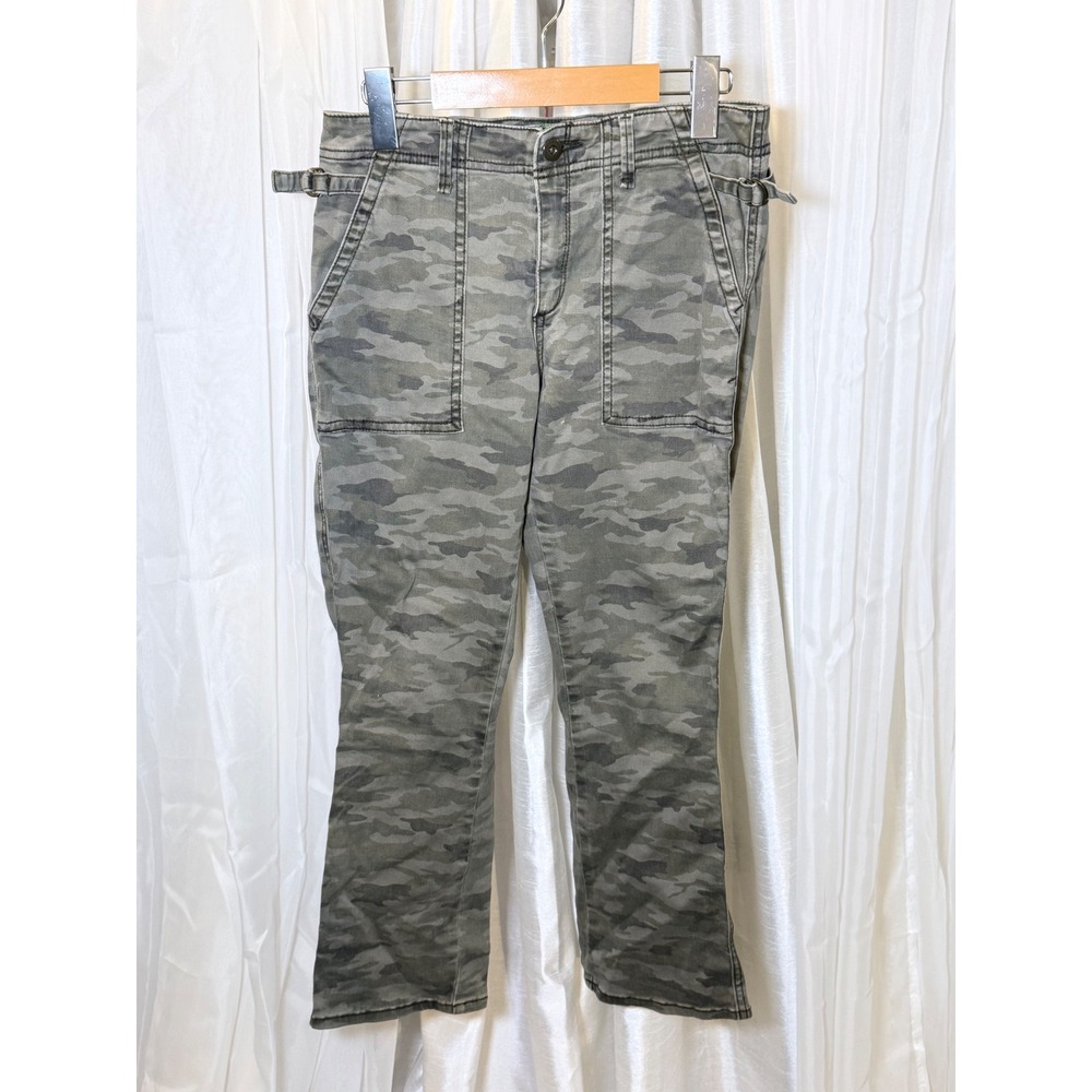 Anthropologie Camo Utility Pants Womens 27 Green Camouflage High Rise Cropped